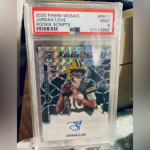 Jordan Love rookie scripts Autographed PSA Graded 9 football Card 💎
